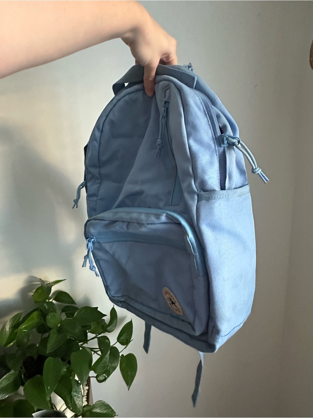 Converse Light Blue Canvas Backpack with Front Pocket